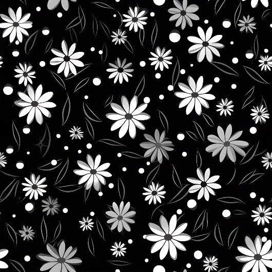 Elegant Custom Monochrome Wild Flowers Blanket  Fleece Deken