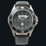 Elegant Custom Monogram Black Argyle Face Horloge<br><div class="desc">Een prachtig elegant monogram zwart-wit horloge met een argyle-patroon en een verwijderbaar roman-numerieke tijdgezicht.</div>