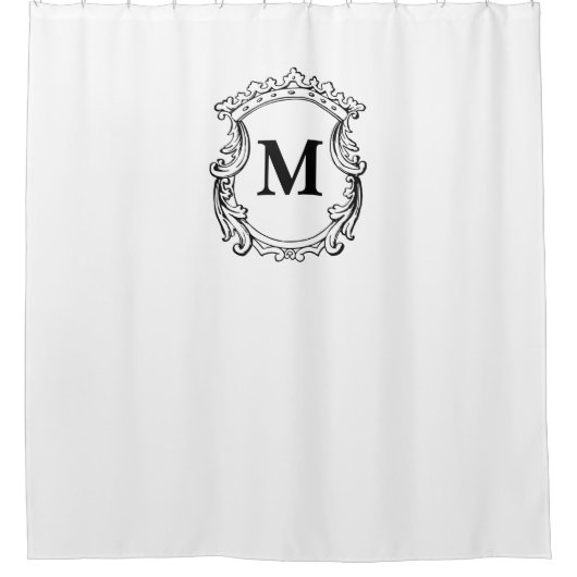 Elegant Custom Monogram Douchegordijn (Voorkant)