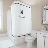 Elegant Custom Monogram Douchegordijn (In situ)