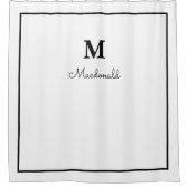 Elegant Custom Monogram Douchegordijn (Voorkant)