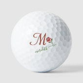 Elegant Custom Monogram Floral Heart Name Golfballen (Voorkant)