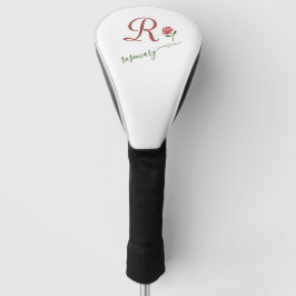 Elegant Custom Monogram Floral Heart Name Golfheadcover