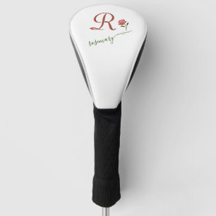 Elegant Custom Monogram Floral Heart Name Golfheadcover