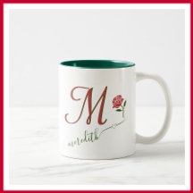Elegant Custom Monogram Floral Heart Name