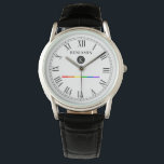 Elegant Custom Monogram Gay LGBT Watch Horloge<br><div class="desc">Een elegant monogram zwart-wit,  met een LGBT regenboogstripe horloge met een vlek voor de naam van uw gift ontvanger en het initiaal van de familienaam. Een groot geschenk voor iedereen die homo,  lesbisch of trots lid is van de LGBT-gemeenschap.</div>