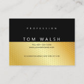 Elegant Custom Monogram Gold Black Visitekaartje (Achterkant)