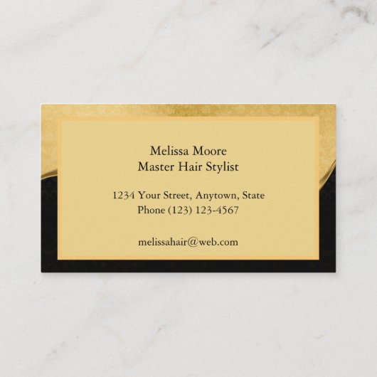 Elegant Custom Monogram Gold Visitekaartje (Achterkant)