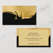 Elegant Custom Monogram Gold Visitekaartje (Voorkant / Achterkant)