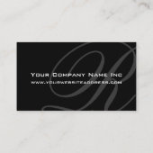 Elegant Custom Monogram Grey op zwart Visitekaartje (Achterkant)