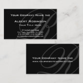 Elegant Custom Monogram Grey op zwart Visitekaartje (Voorkant / Achterkant)