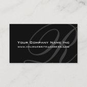 Elegant Custom Monogram Grey op zwart Visitekaartje (Achterkant)