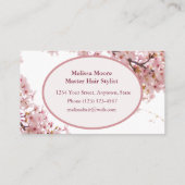 Elegant Custom Monogram Pink Visitekaartje (Achterkant)