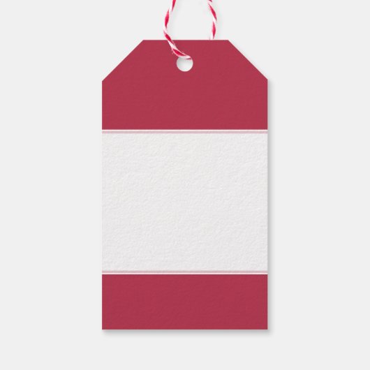 Elegant Custom Monogram Rood en Wit Cadeaulabel (Achterkant)