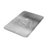 Elegant Custom Monogram Silver Sparkle Badmat (Gekanteld)