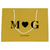Elegant Custom Monogrammed Gift Bag for Couples Groot Cadeauzakje (Voorkant)