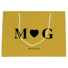 Elegant Custom Monogrammed Gift Bag for Couples Groot Cadeauzakje