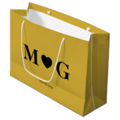 Elegant Custom Monogrammed Gift Bag for Couples Groot Cadeauzakje (Voorkant Gekanteld)