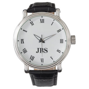 Elegant Custom Monogrammed horloge met Romeins num