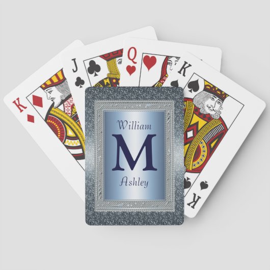 Elegant Custom Monogrammed-speelkaarten Pokerkaarten (Achterkant)