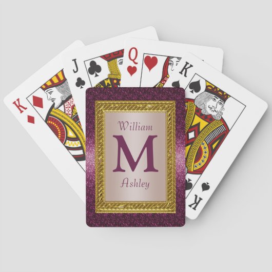 Elegant Custom Monogrammed-speelkaarten Pokerkaarten (Achterkant)