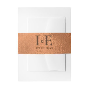 Elegant Custom Monogrammen trouwdatum koper Uitnodigingen Wikkel