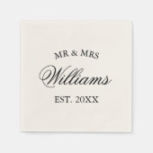 Elegant custom Mr Mrs Paper bruiloft party napkins Servet (Voorkant)
