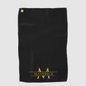 Elegant Custom Name and Initials Golf Towel Design Golfhanddoek (Voorkant)