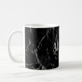 Elegant Custom Name Black Marble Stone Coffee Mok (Links)