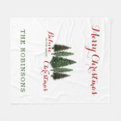 Elegant Custom Name kerstbomen Fleece Blanket Deken (Voorkant (Horizontaal))