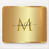 Elegant Custom Name Monogram Initial Template Gold Muismat (Voorkant)