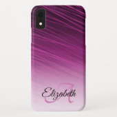 Elegant Custom Name Monogram Paars Ombre Streaks Case-Mate iPhone Case (Achterkant)