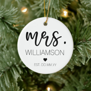 Elegant Custom Name Wedding New Couple Gift Keramisch Ornament