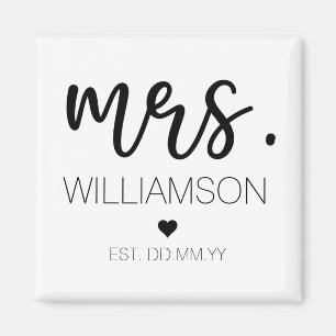 Elegant Custom Name Wedding New Couple Gift Magneet