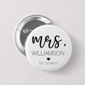 Elegant Custom Name Wedding New Couple Gift Ronde Button 5,7 Cm (Voorkant /achterkant)