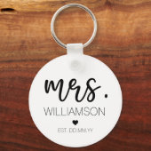 Elegant Custom Name Wedding New Couple Gift Sleutelhanger (Voorkant)