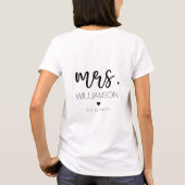 Elegant Custom Name Wedding New Couple Gift  T-shirt (Achterkant)