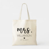 Elegant Custom Name Wedding New Couple Gift  Tote Bag (Achterkant)