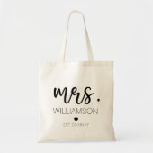 Elegant Custom Name Wedding New Couple Gift  Tote Bag (Voorkant)