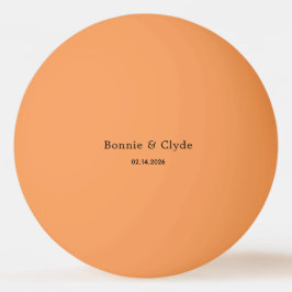 Elegant Custom Names and Date Orange Pingpongbal