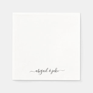Elegant Custom Names Wedding Napkins Servet