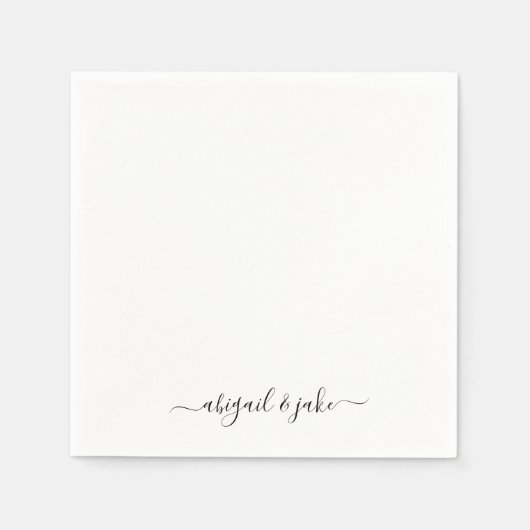 Elegant Custom Names Wedding Napkins Servet (Voorkant)