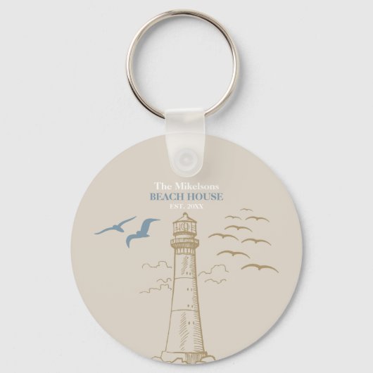 Elegant Custom Nautical Beach House Sleutelhanger (Achterkant)