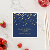 Elegant Custom NAVY BLUE Gold Confetti Wedding Servetten (Insitu)