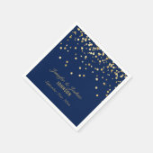 Elegant Custom NAVY BLUE Gold Confetti Wedding Servetten (Hoek)