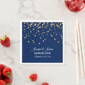 Elegant Custom NAVY BLUE Gold Confetti Wedding Servetten (Insitu)