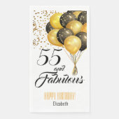 Elegant Custom Number Birthday Gold Confetti Black Servet (Voorkant)