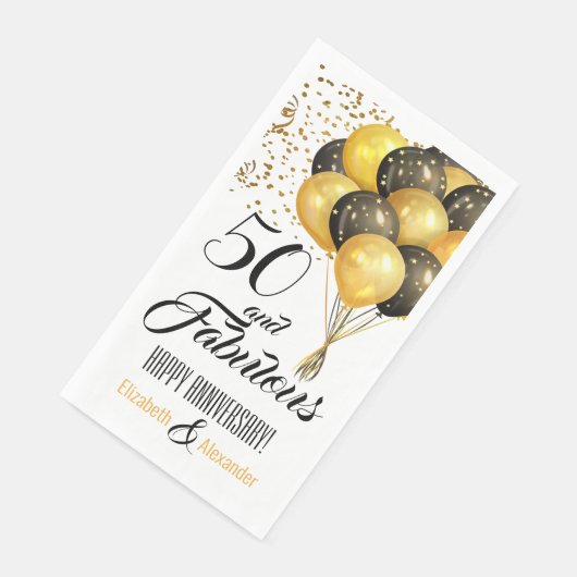 Elegant Custom Number en Celebration Gold Black Servet (Hoek)