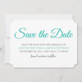 Elegant Custom Oerwoud Green Color Calligraphy Save The Date (Voorkant)
