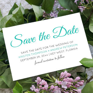Elegant Custom Oerwoud Green Color Calligraphy Save The Date
